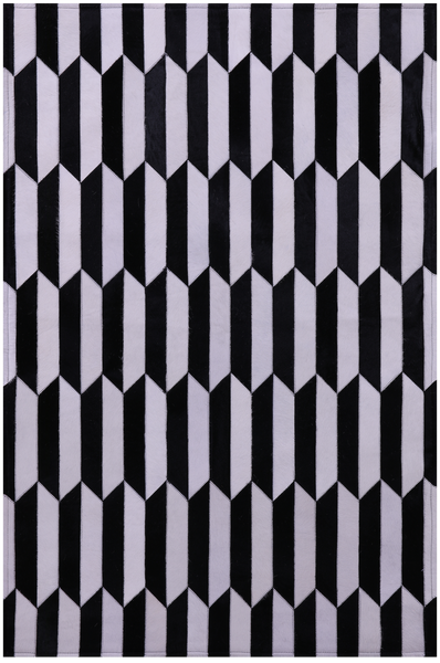 Black & White Patchwork Natural Cowhide Rug - 3' 3" x 5' 0"