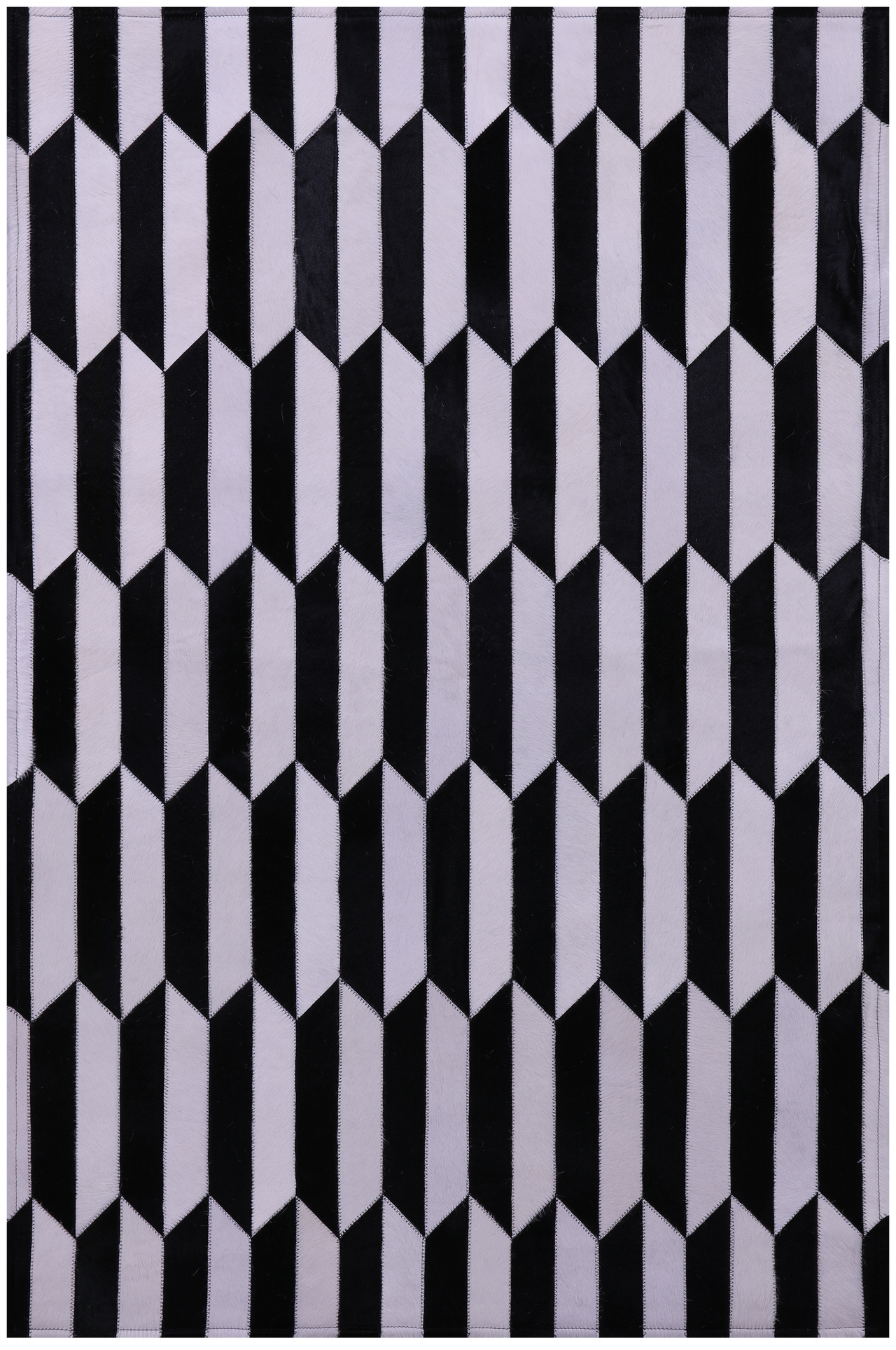 Black & White Patchwork Natural Cowhide Rug - 3' 3" x 5' 0"