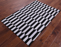 Thumbnail for Black & White Patchwork Natural Cowhide Rug - 3' 3