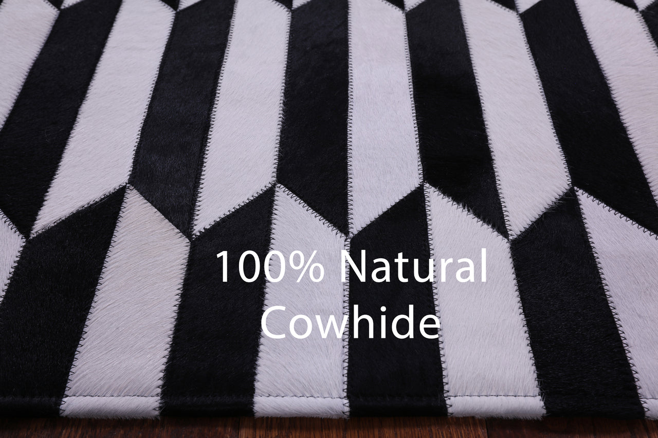 Black & White Patchwork Natural Cowhide Rug - 3' 3" x 5' 0"