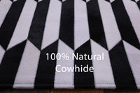Thumbnail for Black & White Patchwork Natural Cowhide Rug - 3' 3