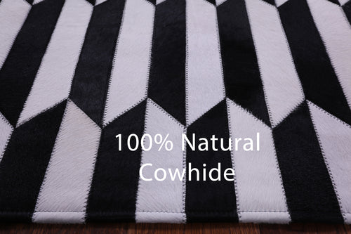 Black & White Patchwork Natural Cowhide Rug - 3' 3