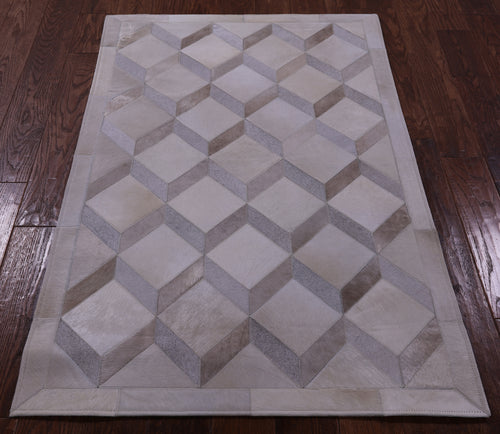 Brown Patchwork Natural Cowhide Rug - 3' 3