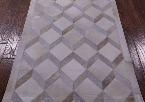 Brown Patchwork Natural Cowhide Rug - 3' 3