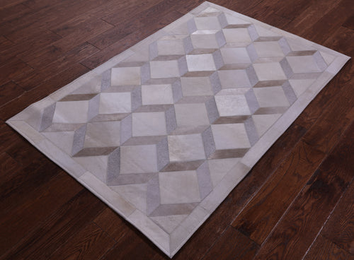 Brown Patchwork Natural Cowhide Rug - 3' 3