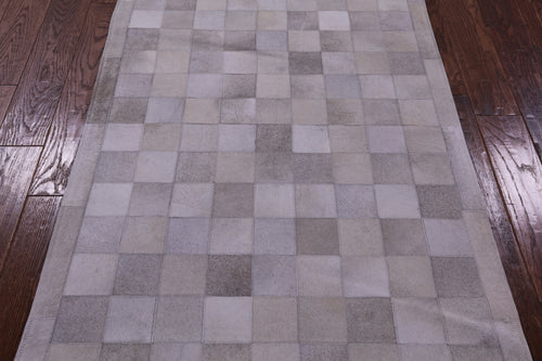 Grey Patchwork Natural Cowhide Rug - 3' 4