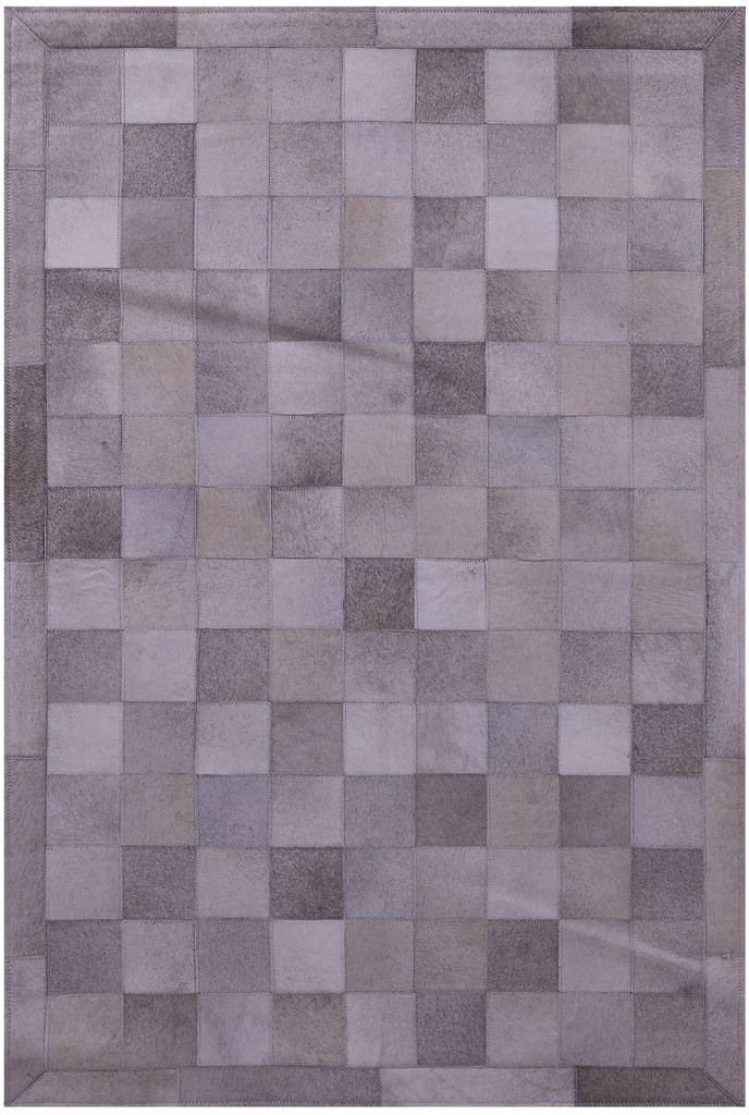 Grey Patchwork Natural Cowhide Rug - 3' 4" x 5' 0"