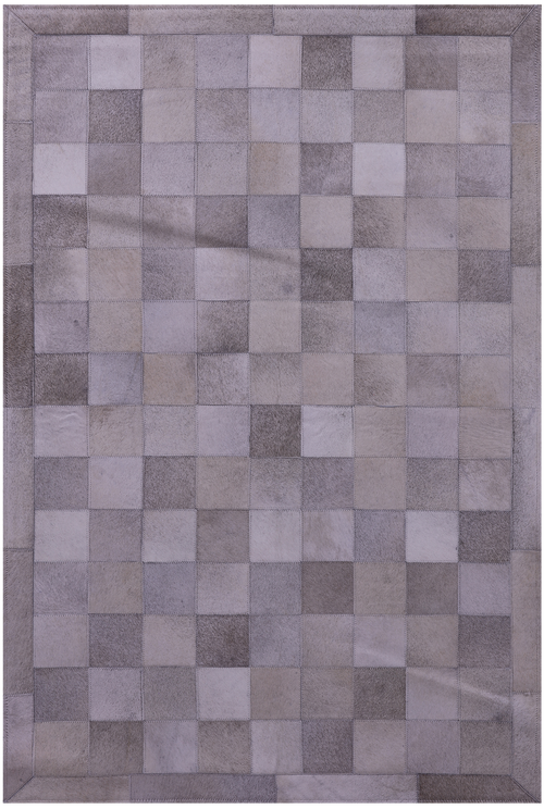 Grey Patchwork Natural Cowhide Rug - 3' 4