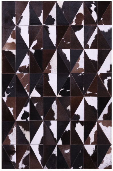 Brown & White Patchwork Natural Cowhide Rug - 3' 3" x 5' 0"
