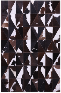 Thumbnail for Brown & White Patchwork Natural Cowhide Rug - 3' 3