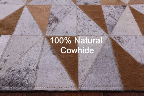 Brown Salt & Pepper Patchwork Natural Cowhide Rug - 3' 3