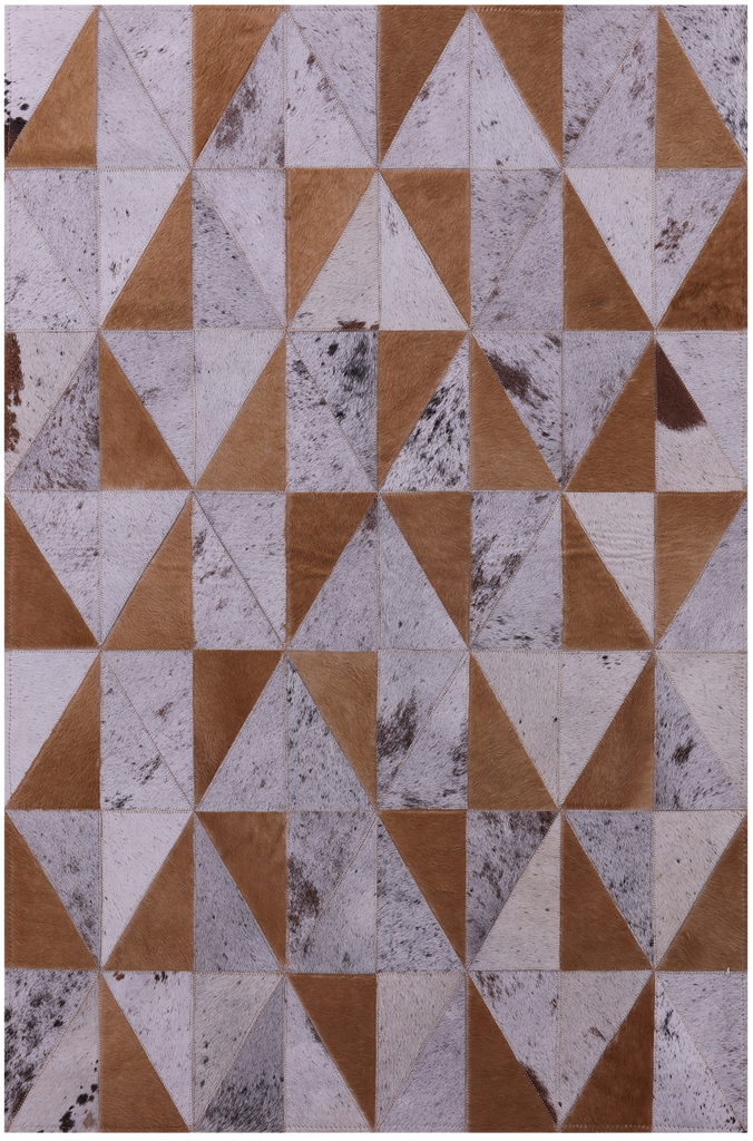 Brown Salt & Pepper Patchwork Natural Cowhide Rug - 3' 3" x 5' 0"