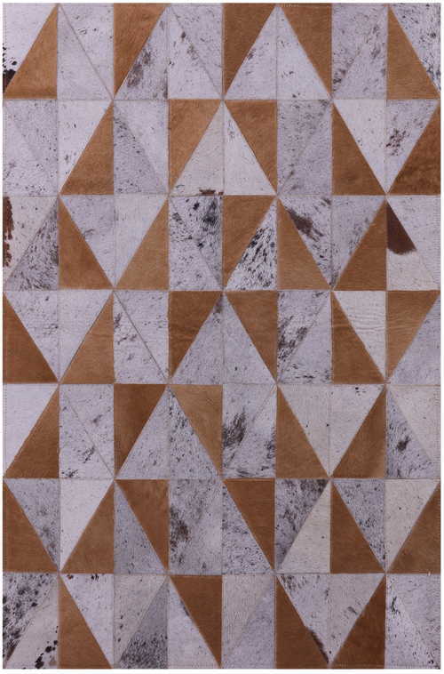 Brown Salt & Pepper Patchwork Natural Cowhide Rug - 3' 3