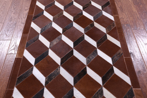 Brown Patchwork Natural Cowhide Rug - 3' 2
