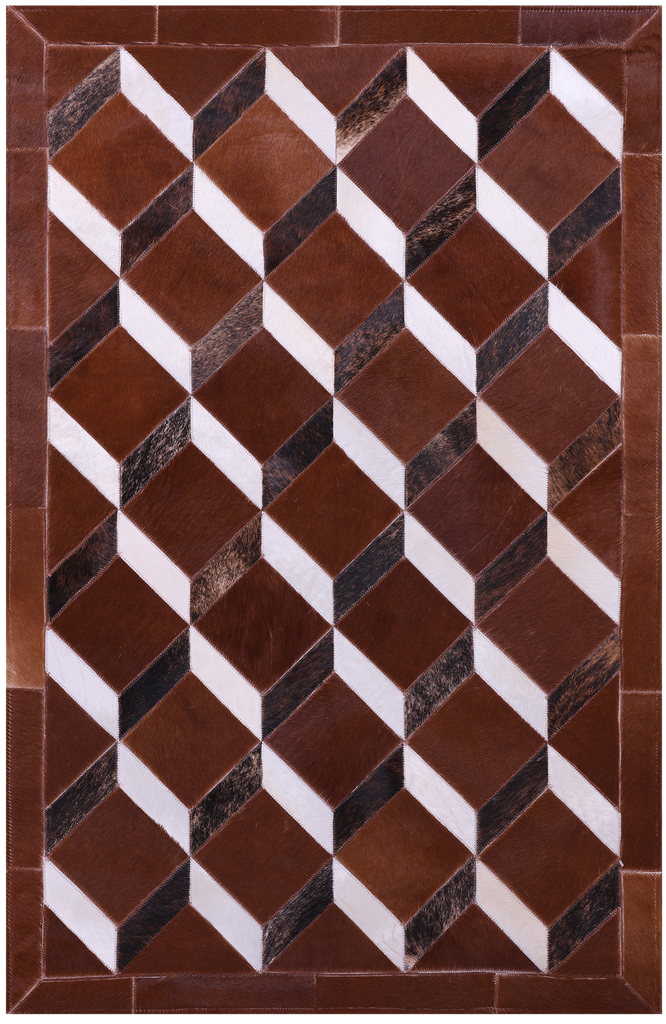 Brown Patchwork Natural Cowhide Rug - 3' 2" x 5' 0"