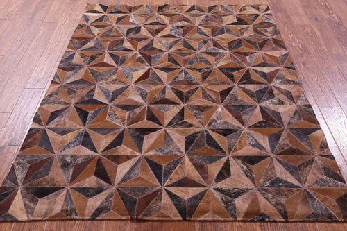 Brindle Patchwork Natural Brown Cowhide Rug - 5' 3
