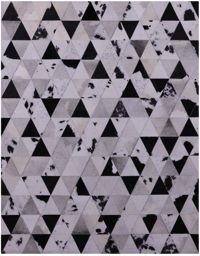 Black & White Patchwork Natural Cowhide Rug - 5' 0" x 6' 5"