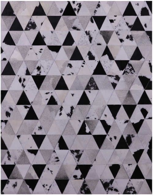 Black & White Patchwork Natural Cowhide Rug - 5' 0