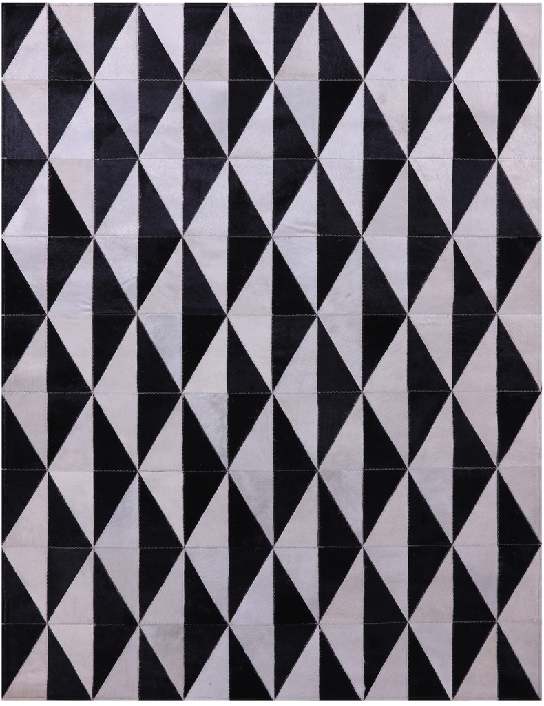 Black & White Patchwork Natural Cowhide Rug - 4' 11" x 6' 5"