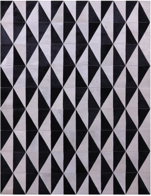 Black & White Patchwork Natural Cowhide Rug - 4' 11