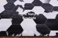 Thumbnail for Black & White Patchwork Natural Cowhide Rug - 5' 0