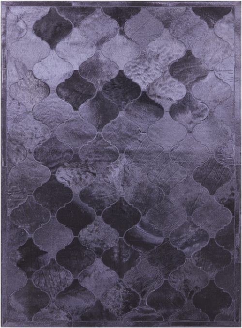 Lantern Tile Black Patchwork Natural Cowhide Rug - 4' 10