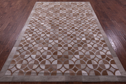 Brown Patchwork Natural Cowhide Rug - 6' 4