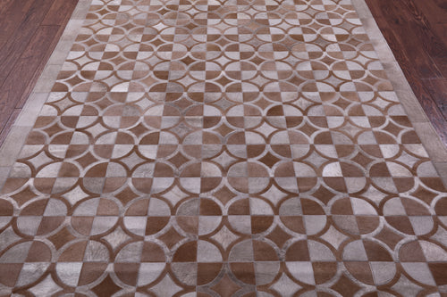 Brown Patchwork Natural Cowhide Rug - 6' 4