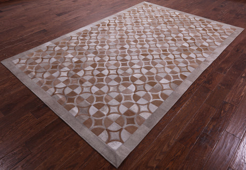 Brown Patchwork Natural Cowhide Rug - 6' 4