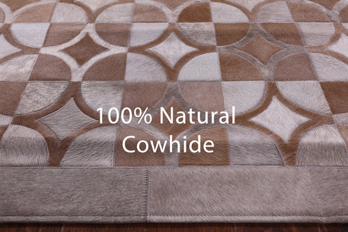 Brown Patchwork Natural Cowhide Rug - 6' 4