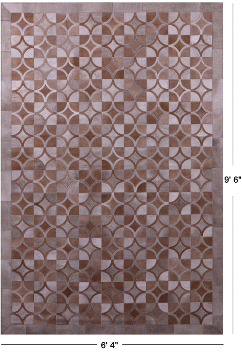 Brown Patchwork Natural Cowhide Rug - 6' 4