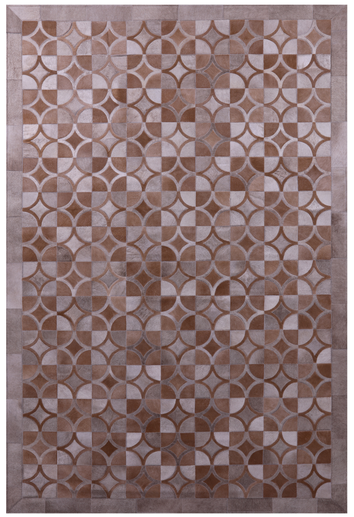 Brown Patchwork Natural Cowhide Rug - 6' 4" x 9' 6"