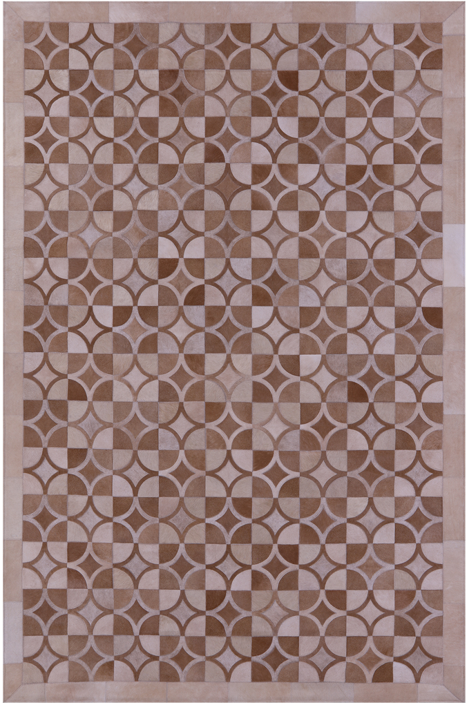 Brown Patchwork Natural Cowhide Rug - 6' 4" x 9' 5"