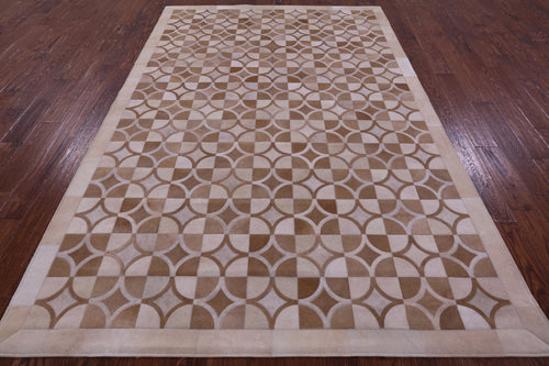 Brown Patchwork Natural Cowhide Rug - 6' 4