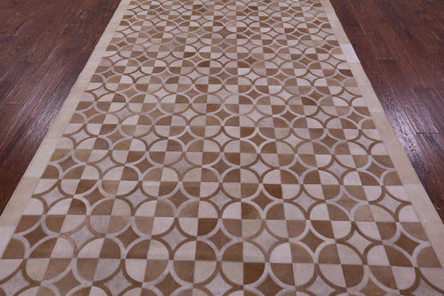 Brown Patchwork Natural Cowhide Rug - 6' 4