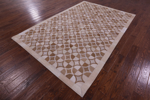 Brown Patchwork Natural Cowhide Rug - 6' 4