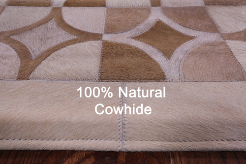 Brown Patchwork Natural Cowhide Rug - 6' 4