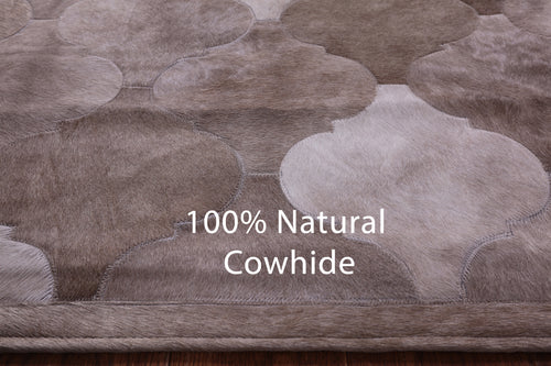Lantern Tile Brown Patchwork Natural Cowhide Rug - 6' 8