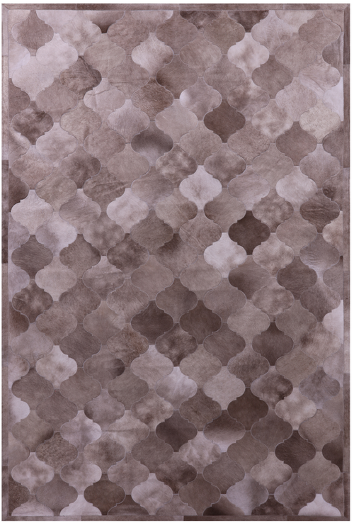 Lantern Tile Brown Patchwork Natural Cowhide Rug - 6' 8