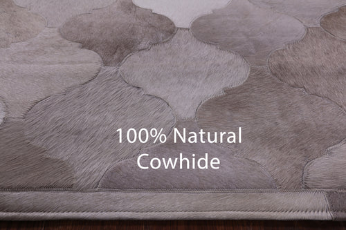 Lantern Tile Brown Patchwork Natural Cowhide Rug - 6' 8