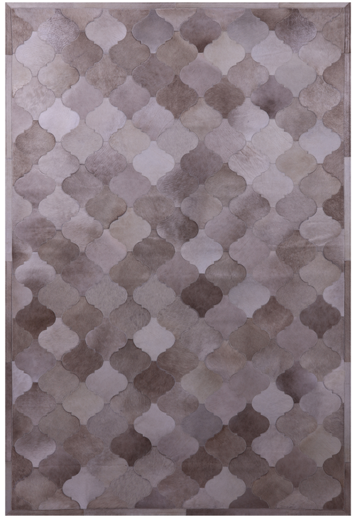 Lantern Tile Brown Patchwork Natural Cowhide Rug - 6' 8