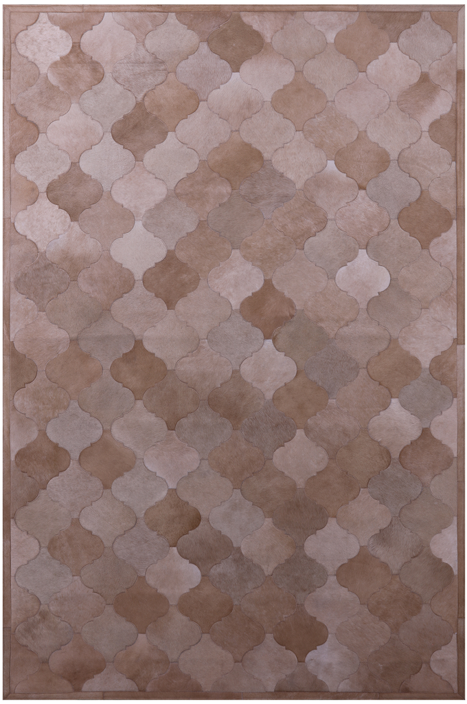 Lantern Tile Brown Patchwork Natural Cowhide Rug - 6' 8" x 10' 0"