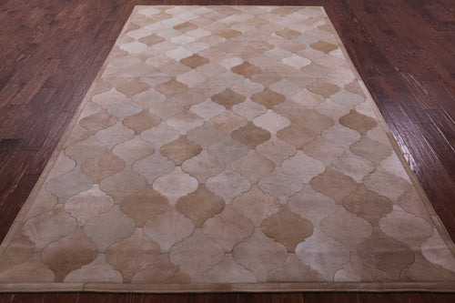 Lantern Tile Brown Patchwork Natural Cowhide Rug - 6' 8