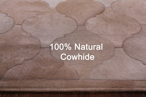 Lantern Tile Brown Patchwork Natural Cowhide Rug - 6' 8