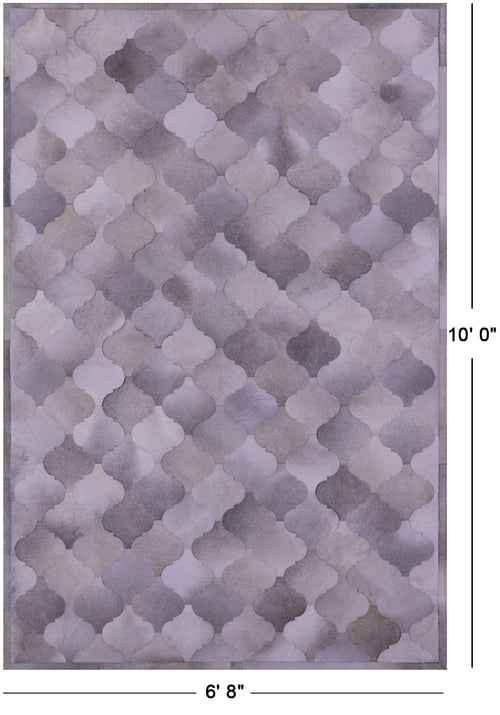 Grey Patchwork Natural Cowhide Rug - 6' 8