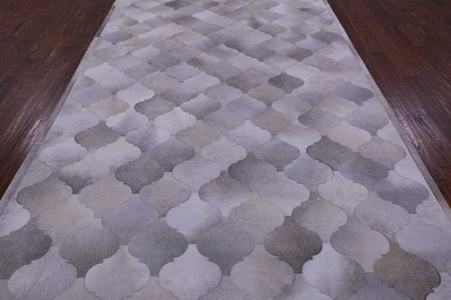 Grey Patchwork Natural Cowhide Rug - 6' 8