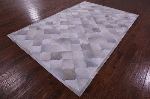 Grey Patchwork Natural Cowhide Rug - 6' 8
