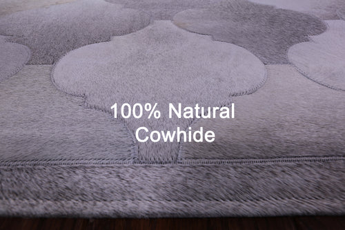 Grey Patchwork Natural Cowhide Rug - 6' 8