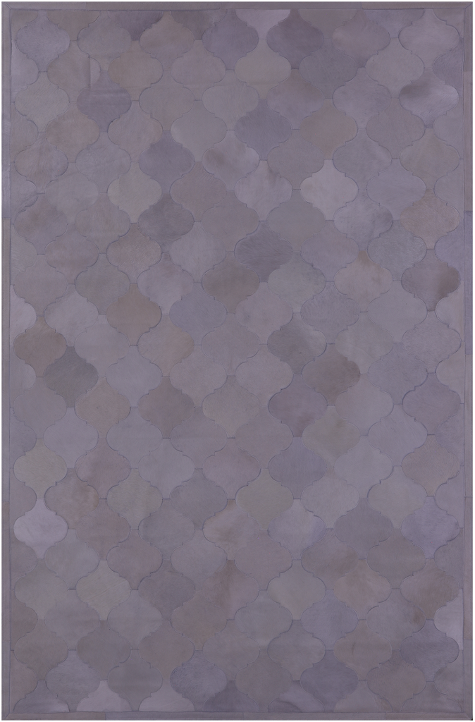 Lantern Tile White Patchwork Natural Cowhide Rug - 6' 8" x 10' 0"