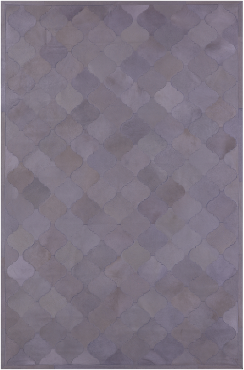 Lantern Tile White Patchwork Natural Cowhide Rug - 6' 8
